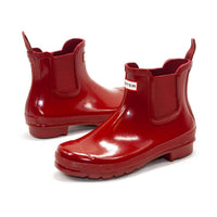 HUNTER Women's Original Gloss Chelsea Boots in military red - women's shoe - view 5