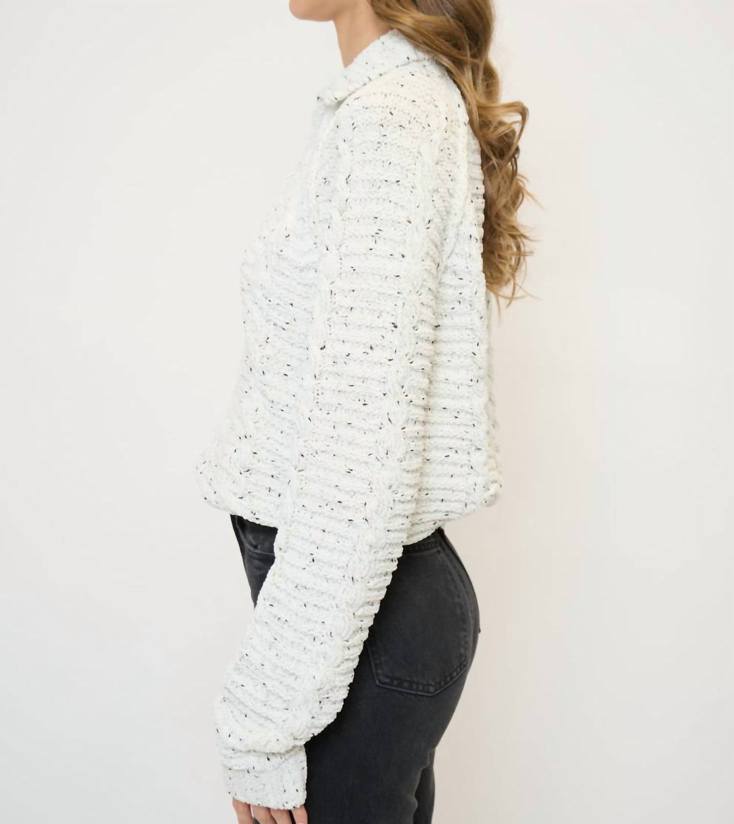 Central Park West - Tasha Cable Chenille Half Zip Sweater