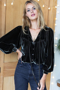 Emerson Fry - Poet Velvet Blouse