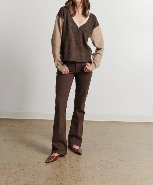 Line - Izzy Tri-color V Neck Top