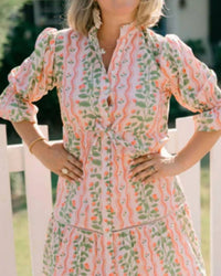 VICTORIA DUNN Kai Floral Mini Dress in rose garden - women's dress - detail view