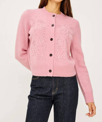 Rails Coralee Rosette Knit Sweater Cardigan in ballet - women's cardigan
