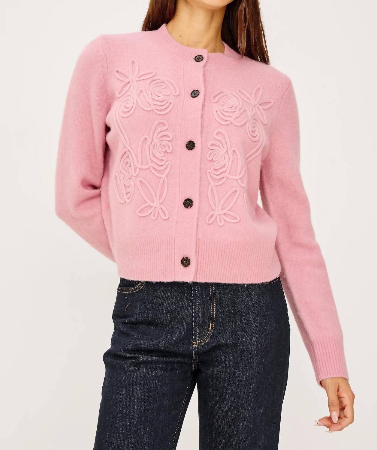 Rails Coralee Rosette Knit Sweater Cardigan in ballet - women's cardigan