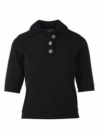 Kinross - Crystal Button Elbow Sleeve Polo