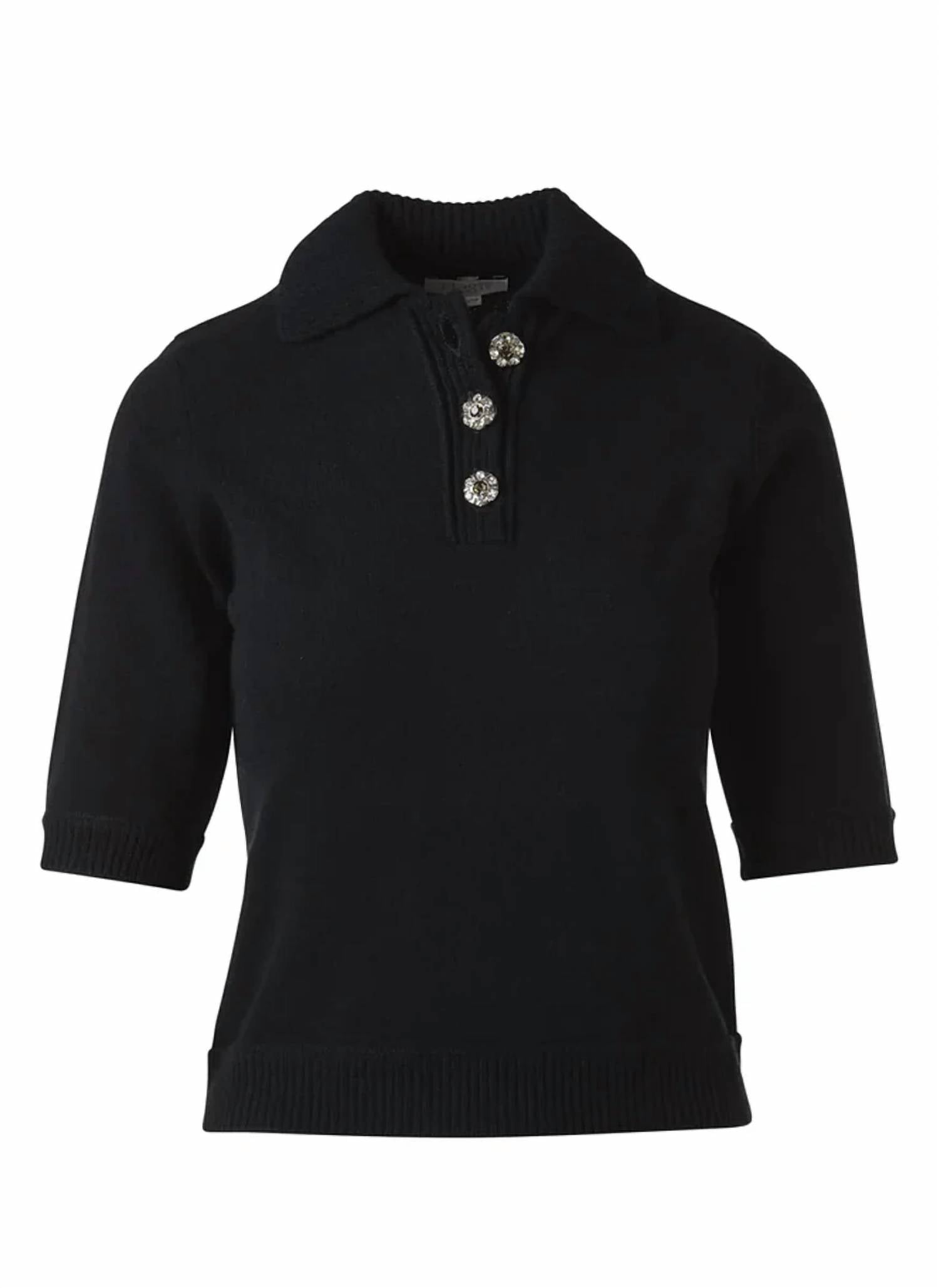 Kinross - Crystal Button Elbow Sleeve Polo