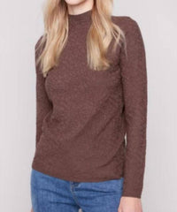 Charlie B - Mock Neck Textured Sweater