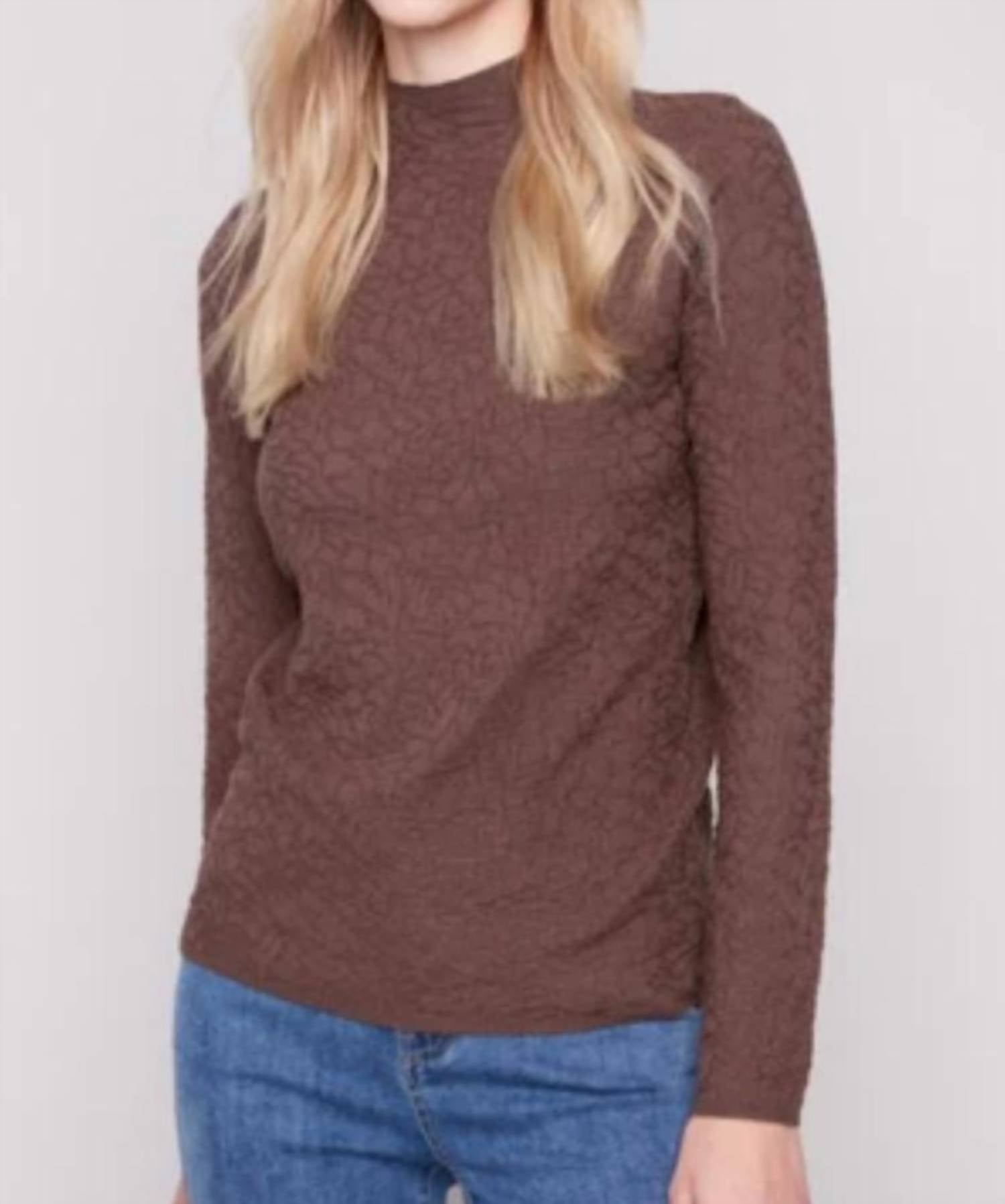 Charlie B - Mock Neck Textured Sweater