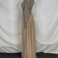 Maya Deluxe - Women’s Sequinned Long Sleeve Maxi Dress