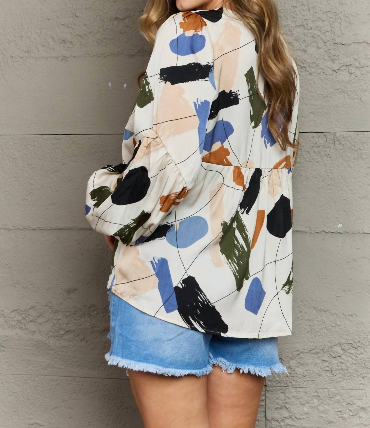 Hailey & Co - Wishful Thinking Multi Colored Printed Blouse