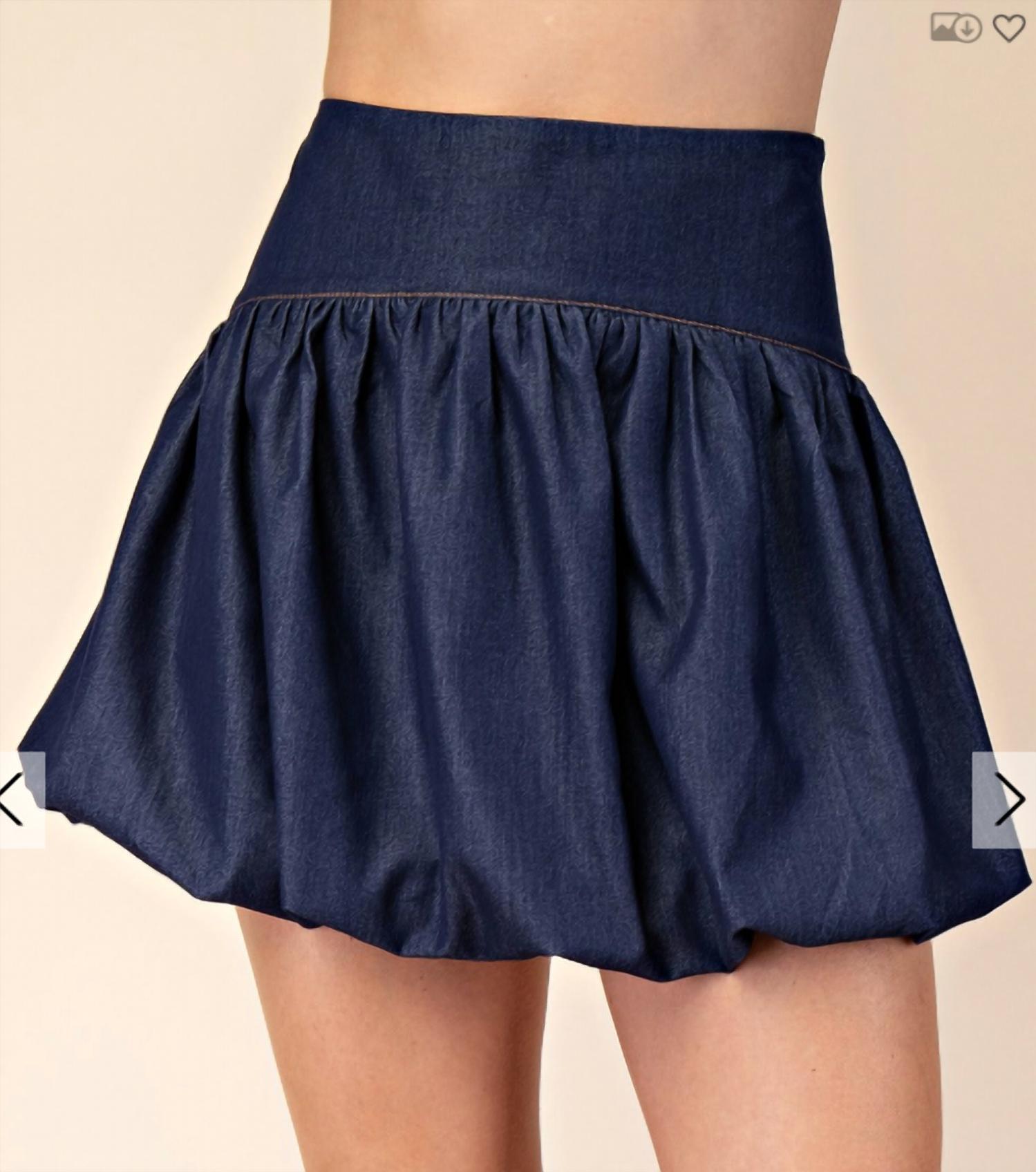 GLAM Wild West Balloon Skort in navy - women's shorts - alternate view