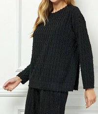 See And Be Seen - Glitter Textured Long Sleeve Top
