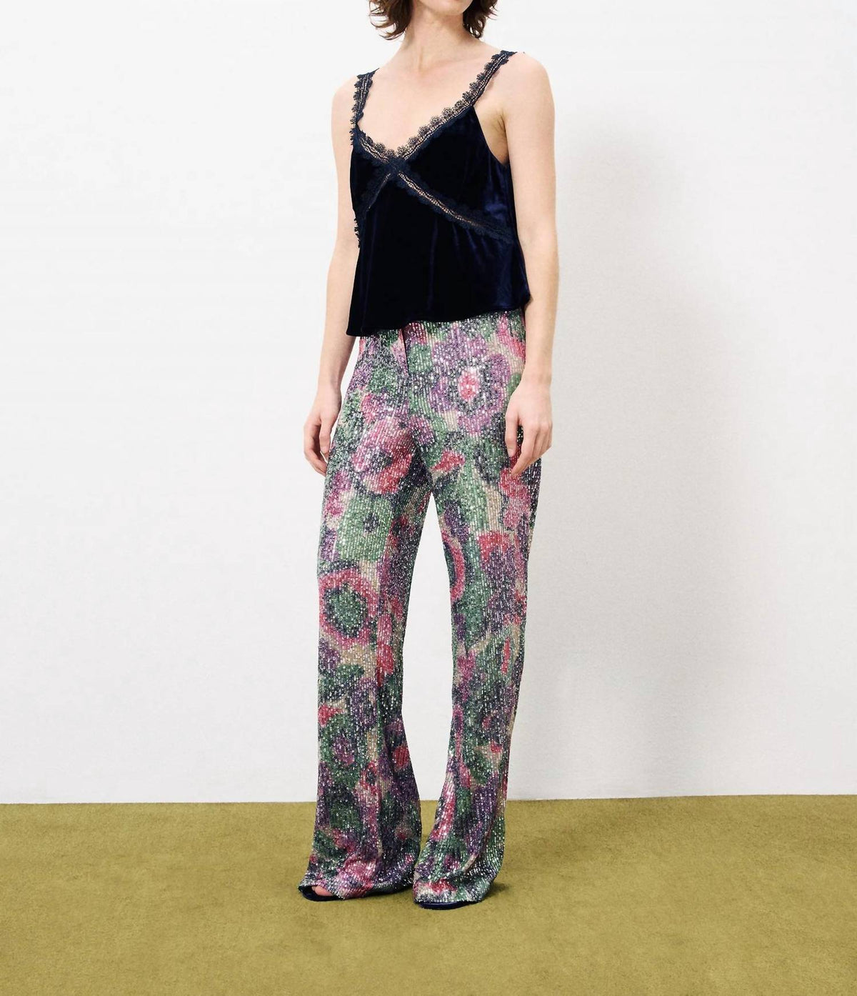 Frnch - Cambria Velvet Lace Cami Top