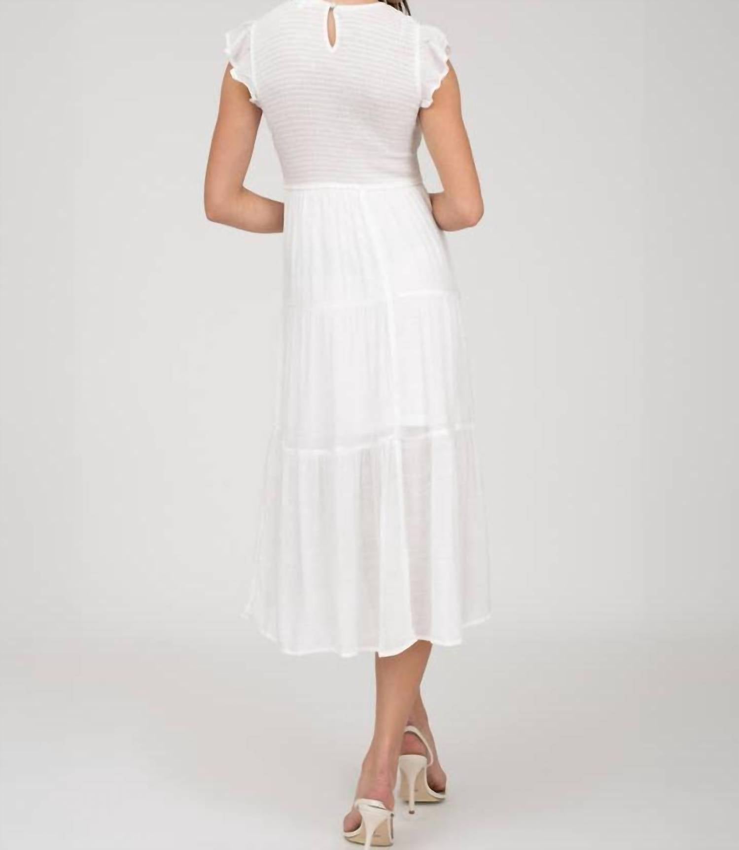Blu Pepper - Smocked Tiered Midi Dress