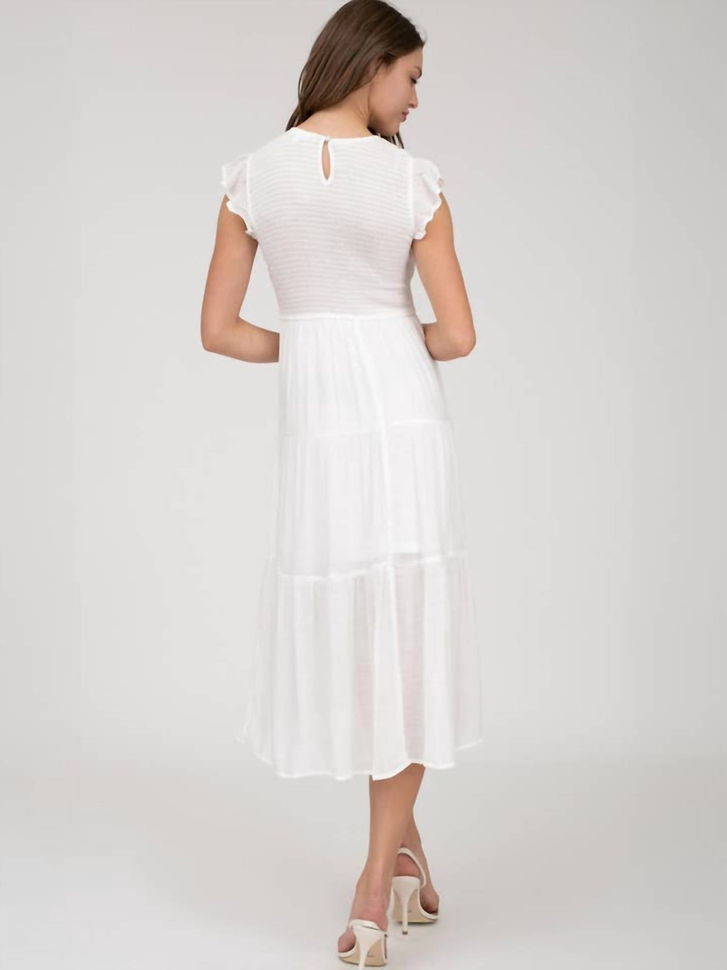 Blu Pepper - Smocked Tiered Midi Dress