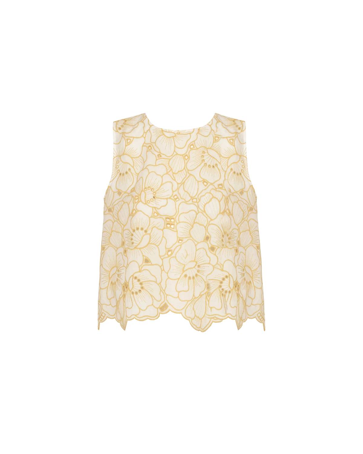 Beatrice .B - Embroidered Sleeveless Organza Top
