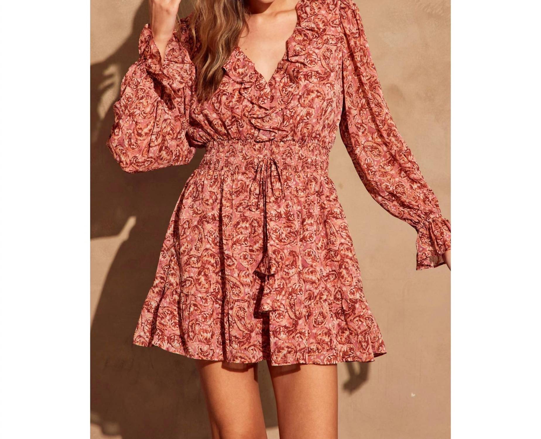 Dress Forum - Sangria Shirred Waist Mini Dress