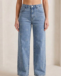 Risen - Petal Threads Barrel Jeans