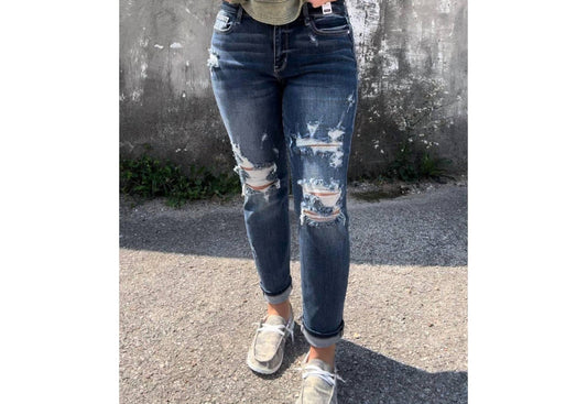 Judy Blue - Mid-rise Destroyed Boyfriend Jeans