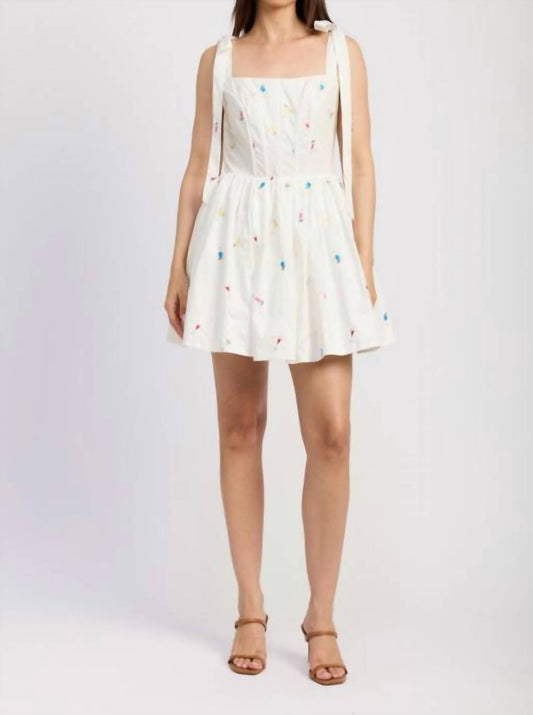 En Saison - Embroidered Corset Style Mini Dress