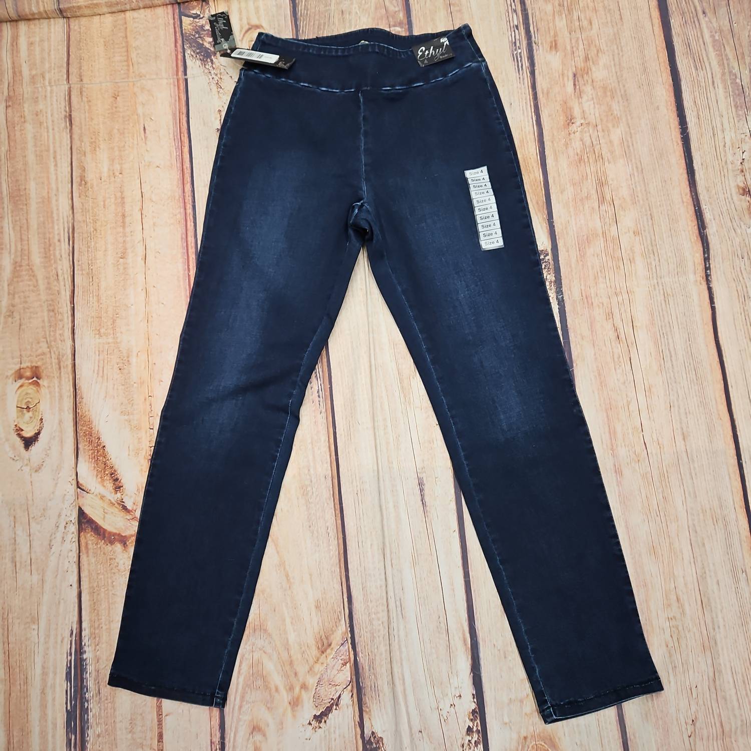 Ethyl Pull On Ankle Denim Pant in dark wash - women's jeans - alternate view