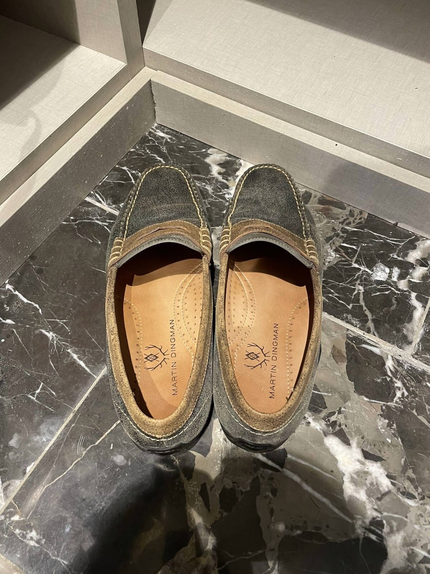 Martin Dingman Men's Bill Water Repellent Penny Loafers in camo - men's loafer - detail view