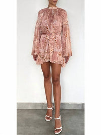 Hemant & Nandita - Ruffle Mini Dress With Tie Belt