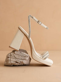 Oasis Society - Women's Suva Rhinestone And Reptile Print Strappy Heels