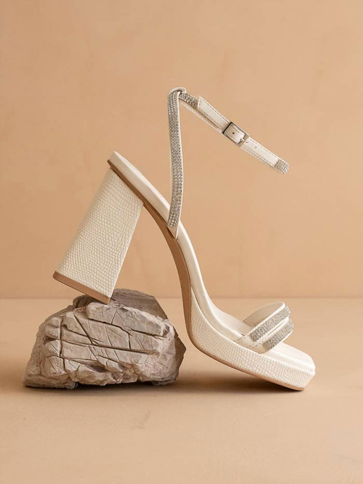 Oasis Society - Women's Suva Rhinestone And Reptile Print Strappy Heels
