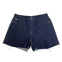 AE77 WomensCotton Rough Hem Jort Denim Jean Shorts in blue - women's shorts