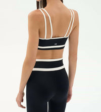 SPLITS59 Eva Rigor Double Strap Bra in black white - women's intimate - alternate view