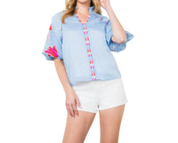 Thml - Embroidered Puff Sleeve Top