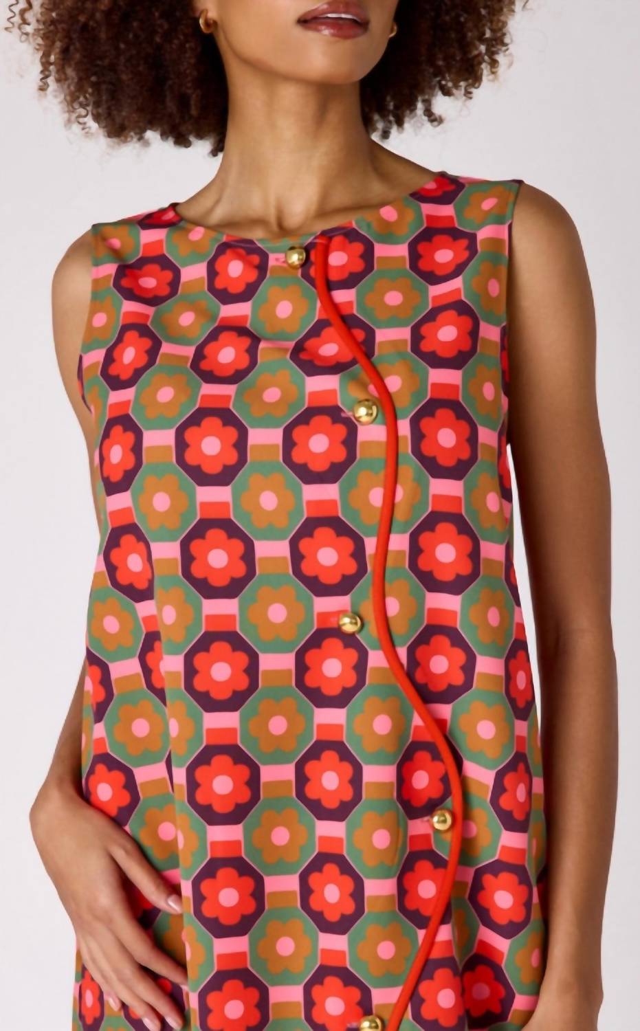 Crosby by Mollie Burch Zaire Sleeveless Shift Dress in mod daisy - women's dress - alternate view