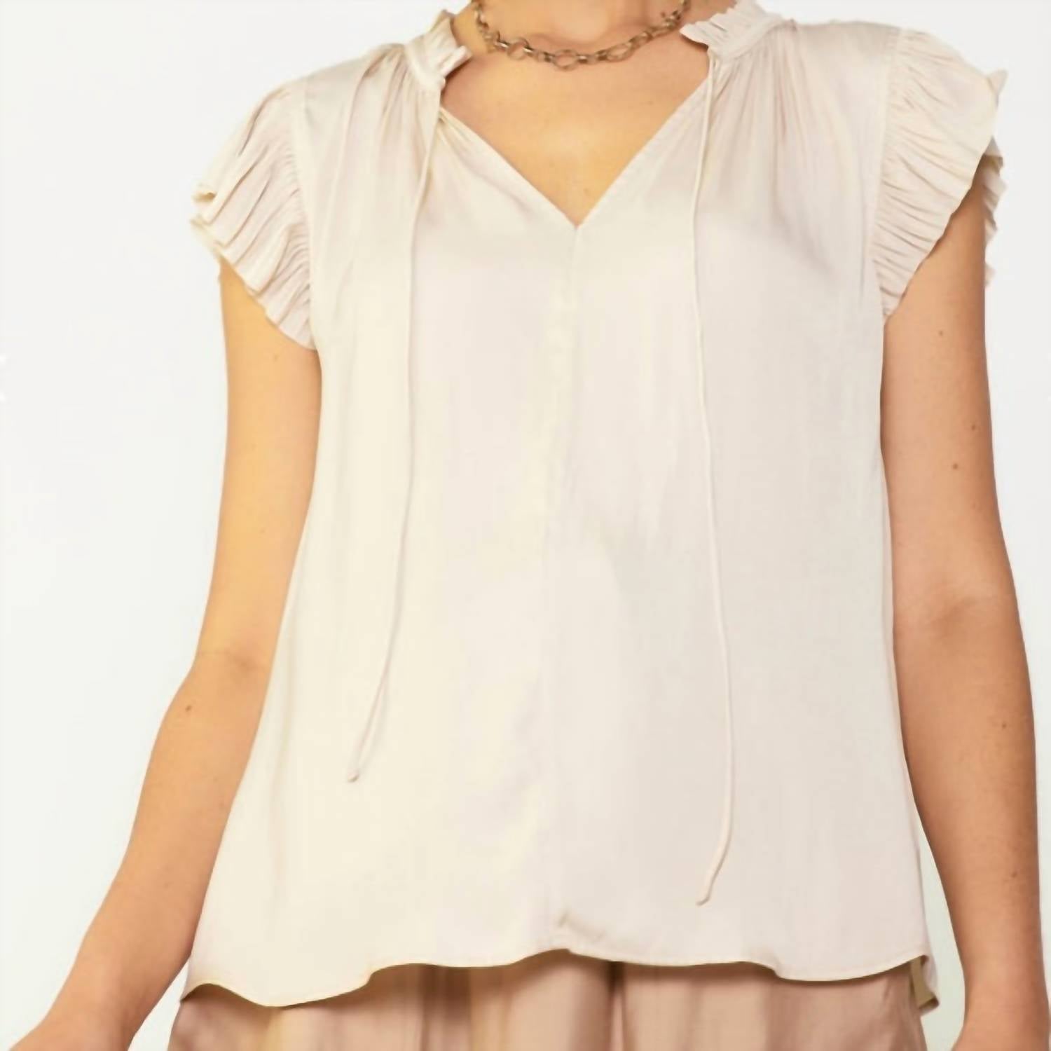 Current Air - Women's Margot Pleated Sleeve Blouse