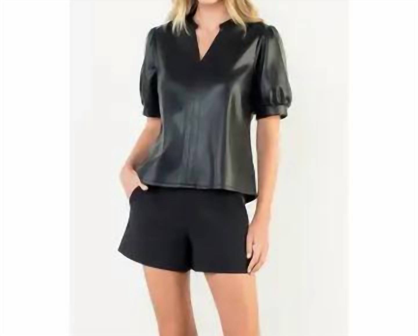 Thml - Puff Sleeve Leather Top