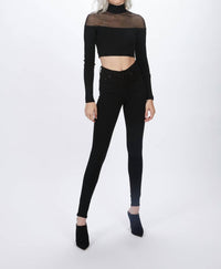 SHEER CROP KNIT TOP