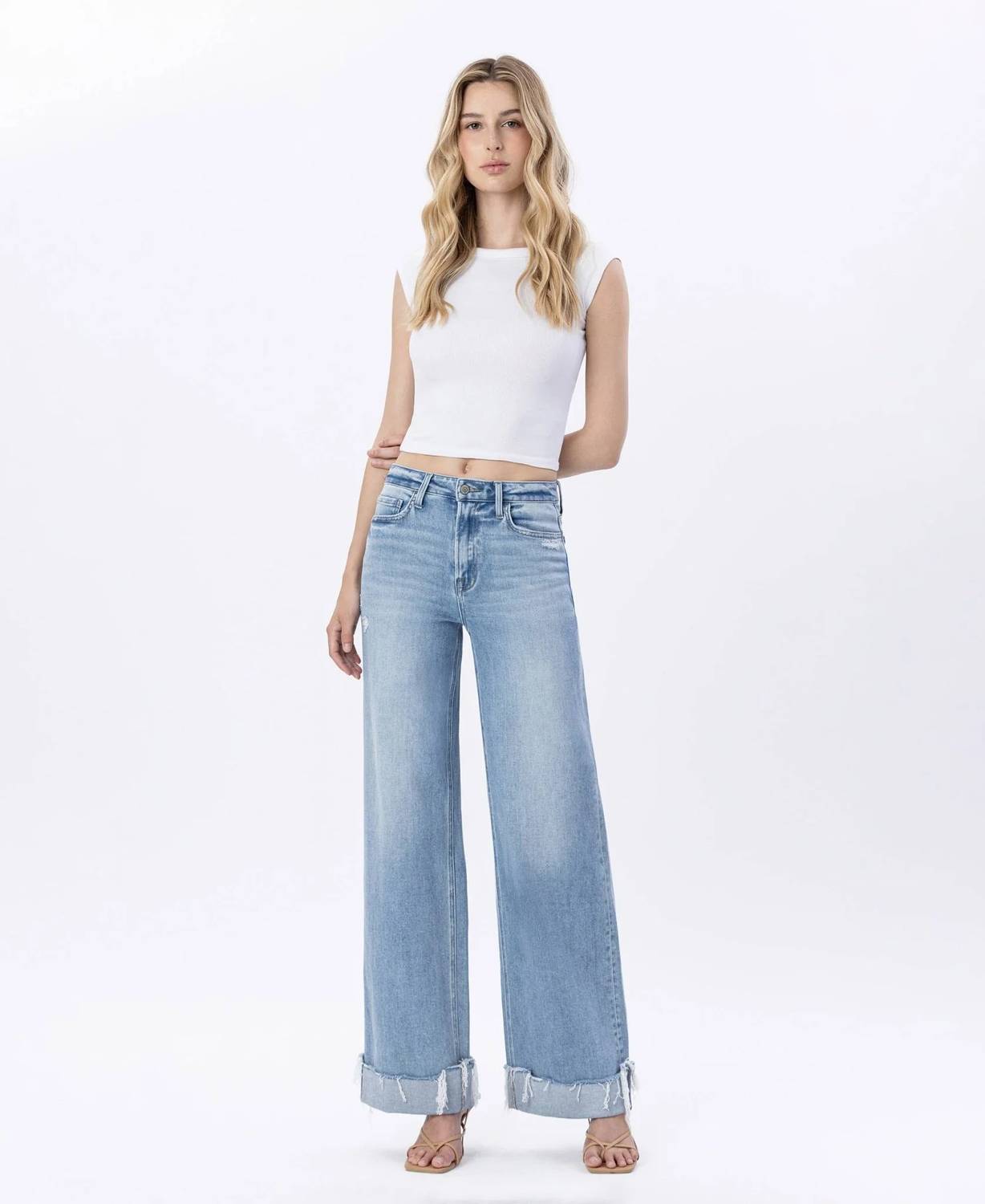 Flying Monkey - Super High Rise Cuffed Denim Jeans