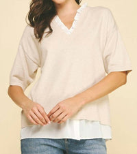 Pinch - Mixed Media Layered Knit Top