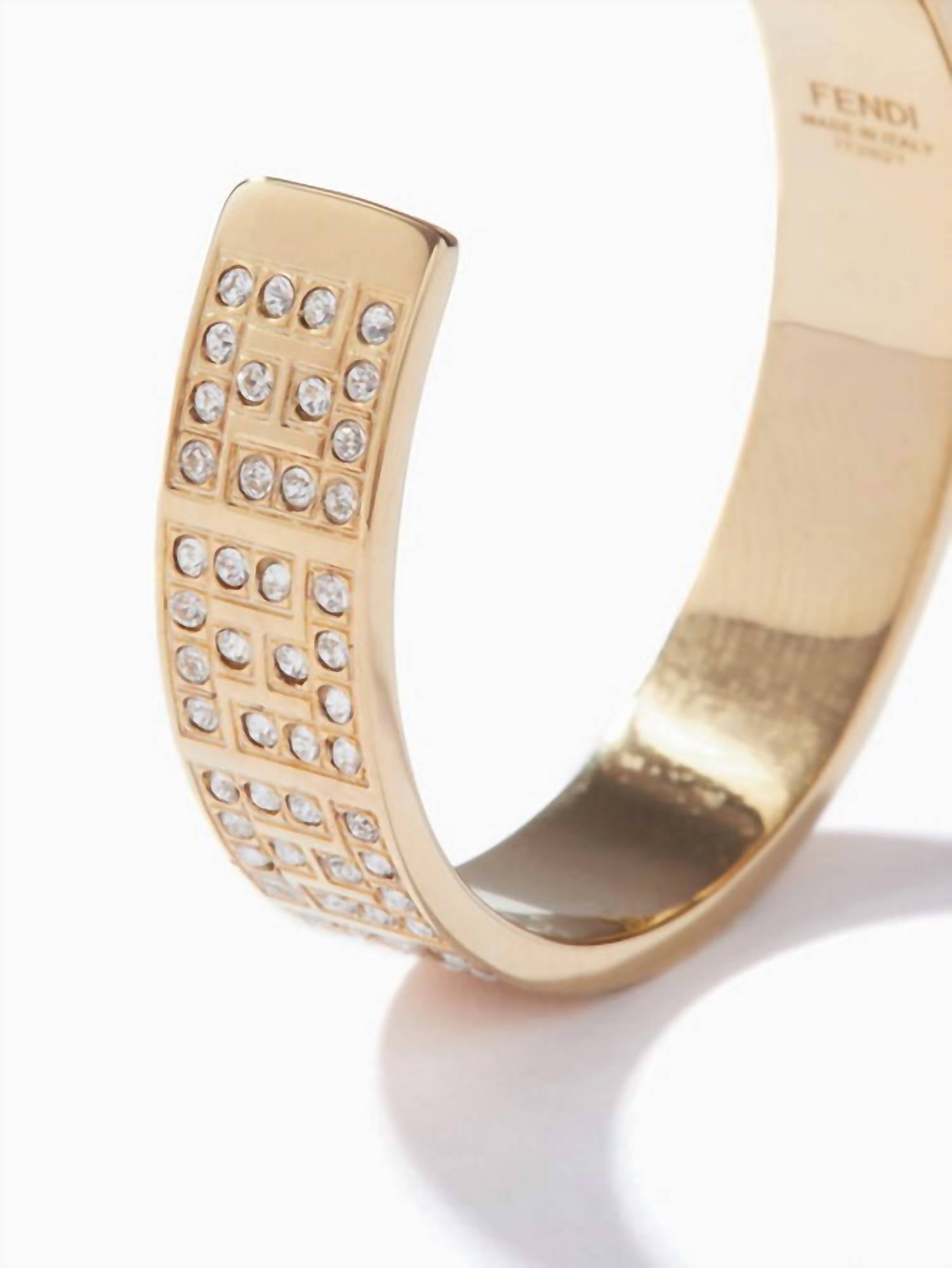 Fendi - Women's Ff Crystal Embellished Hoop Earrings