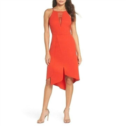 Harlyn - Halted Uneven Hem Cocktail Sleeveless Party Dress