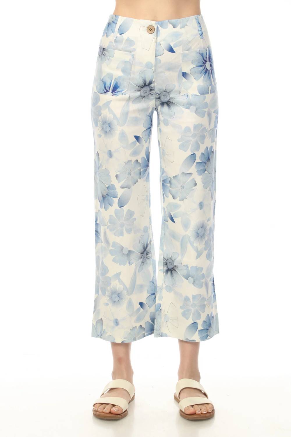 Charlie B - Floral Linen Pants