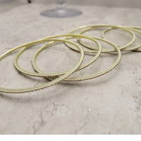 Erik & Mike - Women's Glitter Thin Metal Bangle Set Of 6 Bracelets