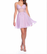 Dave & Johnny - Embellished Fit And Flare Homecoming Mini Dress