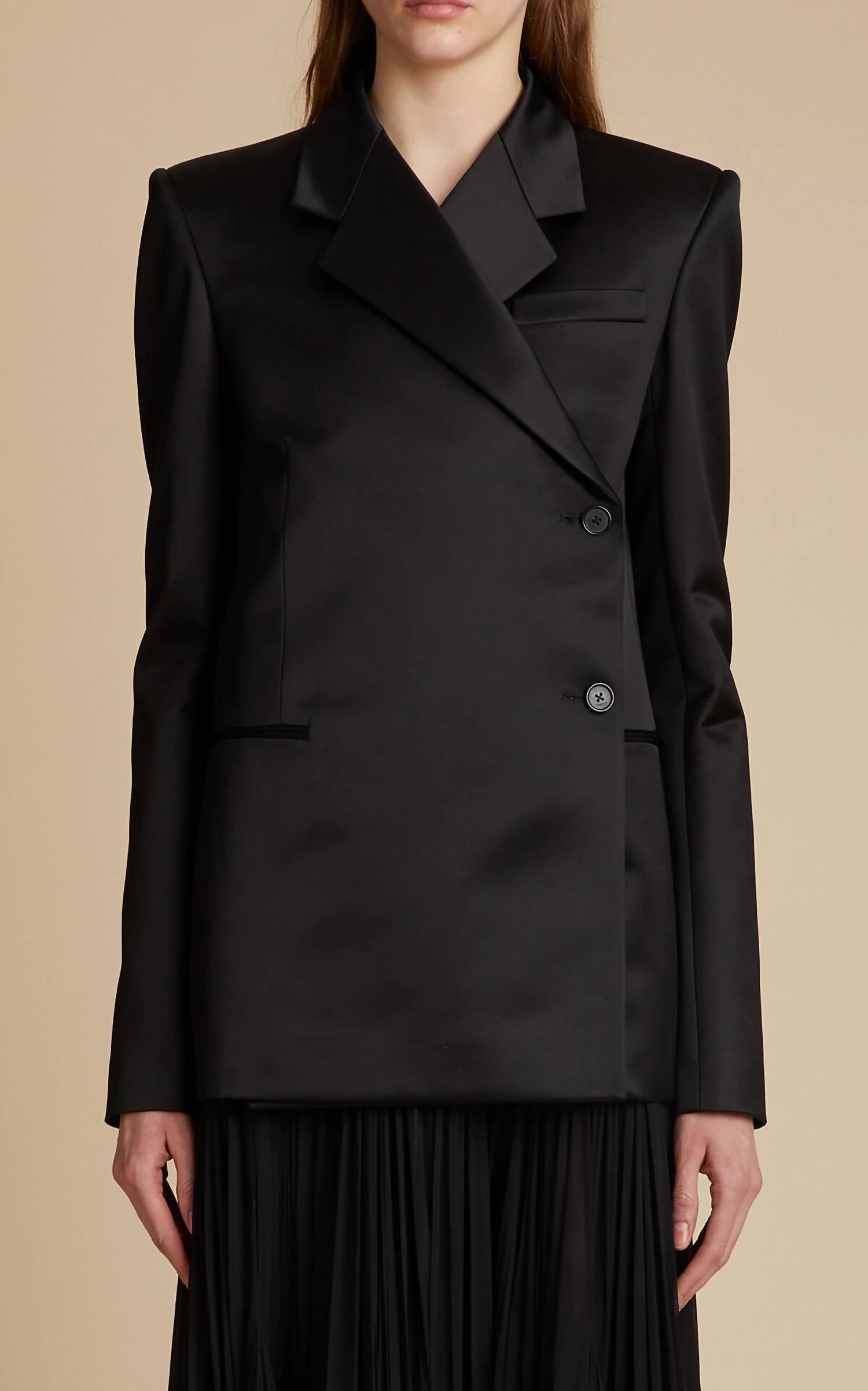 Khaite Otero Jacket in black - women's jacket - alternate view