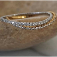 Chansuttpearls - Women's Stretchy Rhinestone Tennis Bracelet