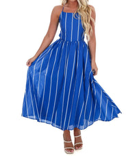 Flying Tomato - Clean Lines Striped Midi Dress