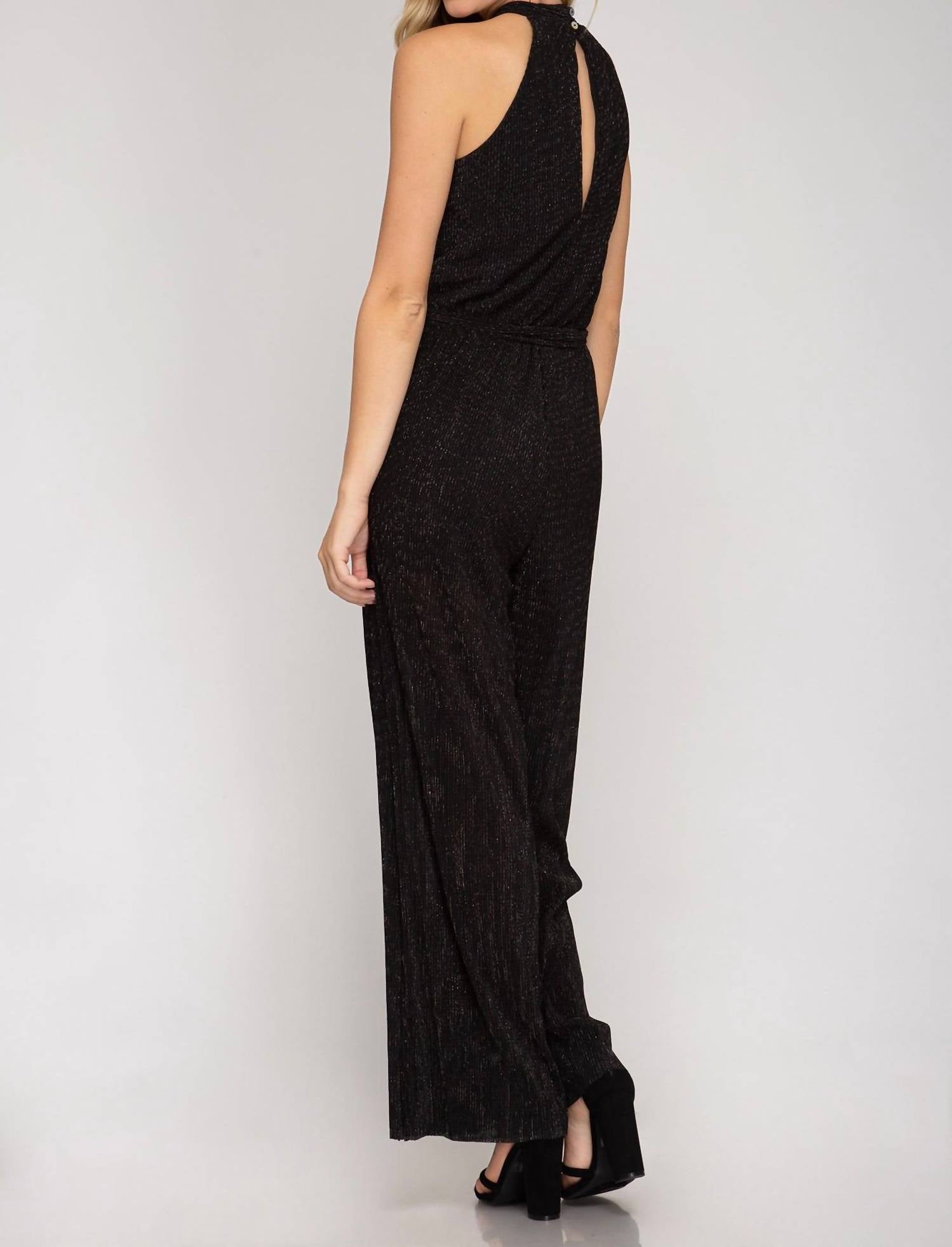 Lurex Halter Jumpsuit