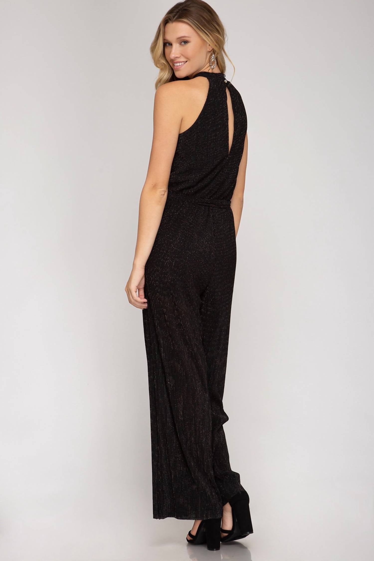 Lurex Halter Jumpsuit