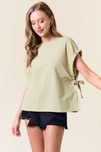 Doe And Rae - Greta Short Cuffed Sleeves Top
