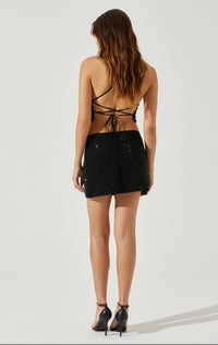 ASTR Remi Embellished Mini Skirt in black - women's skirt - detail view