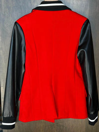 Dolce Cabo - Racer Stripe Vegan Leather Sleeve Blazer